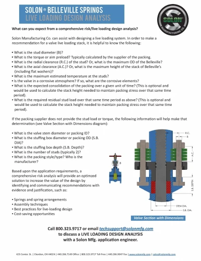 Live Loading Design Audit - Solon Belleville Springs