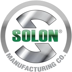 Solon's Logo, a silver S, with the words "SOLON MANUFACTURING CO."